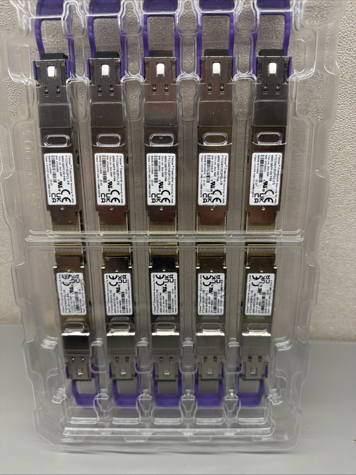 10 X Finisar FTCD4313E2PCL-FB 400G QSFP-DD FR4 1310nm 2km SMF LC Transceiver 10 X Finisar FTCD4313E2PCL-FB 400G QSFP-DD FR4 1310nm 2km SMF LC Transceiver