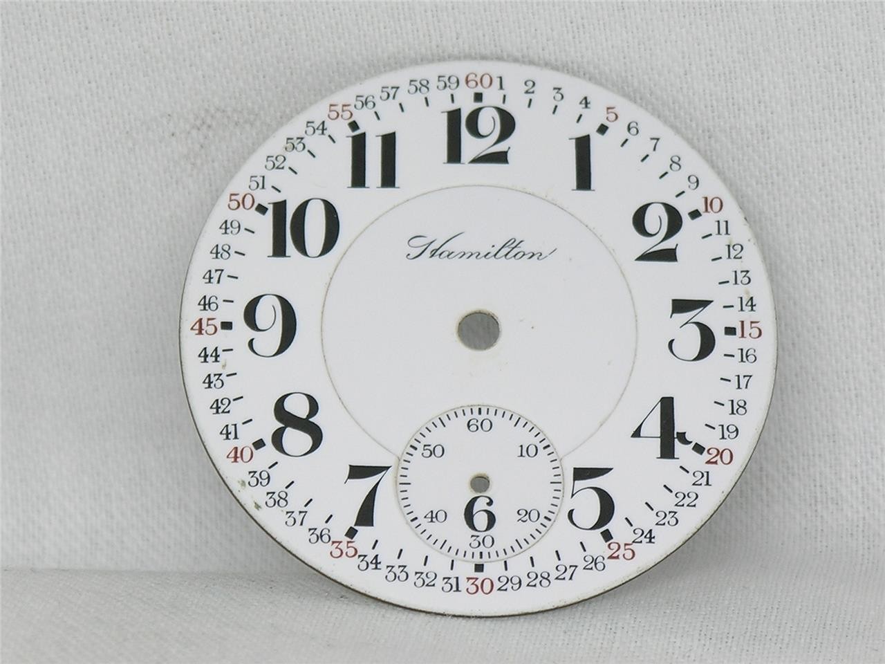 VINTAGE 18S HAMILTON MONTGOMERY POCKET WATCH DIAL & SPADE HANDS - VERY SCARCE