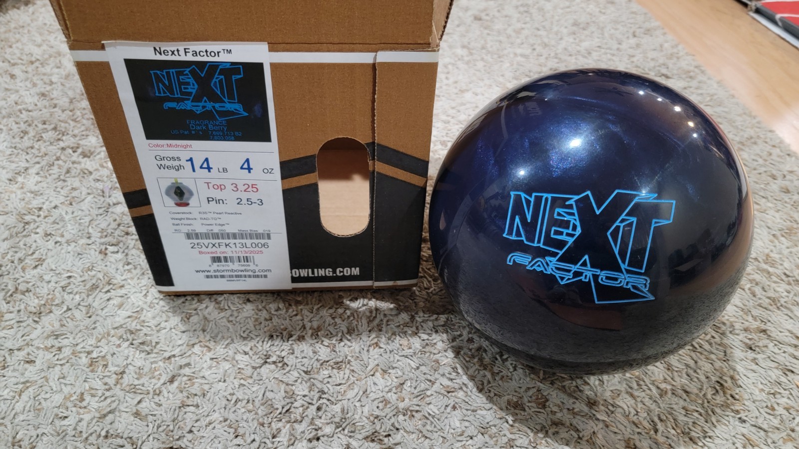 Storm Next Factor Bowling Ball 1st Quality | 14 Pounds | 2.5-3\ Storm Next Factor Bowling Ball 1st Quality | 14 Pounds | 2.5-3\