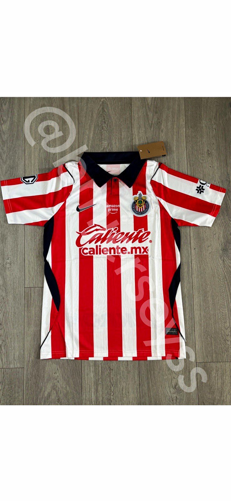 Nike C.D. Guadalajara Chivas Red/White Striped Soccer Jersey Nike C.D. Guadalajara Chivas Red/White Striped Soccer Jersey