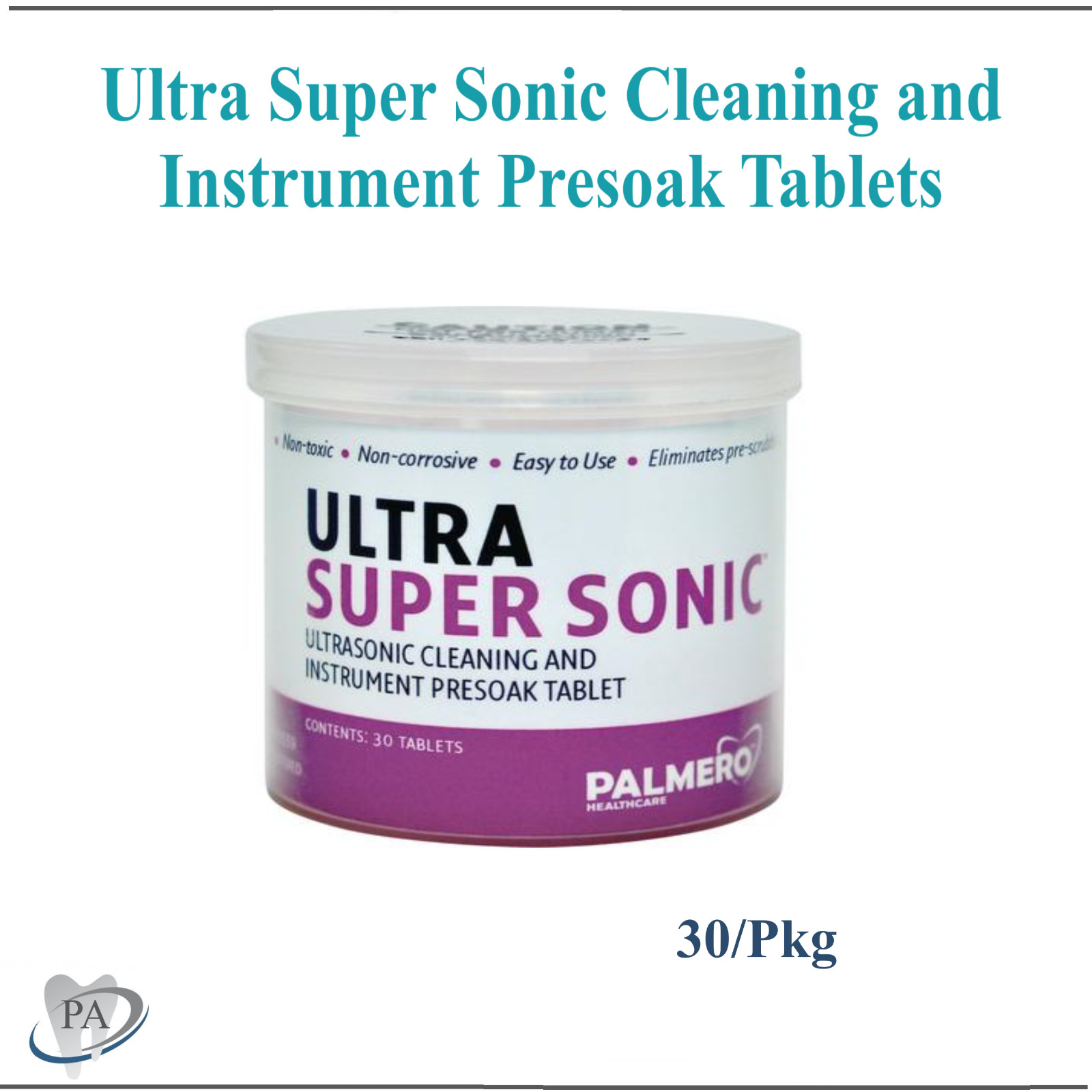 Dental Palmero Ultrasonic Cleaning/Instrument Presoak Tablet, 30 tablets/jr