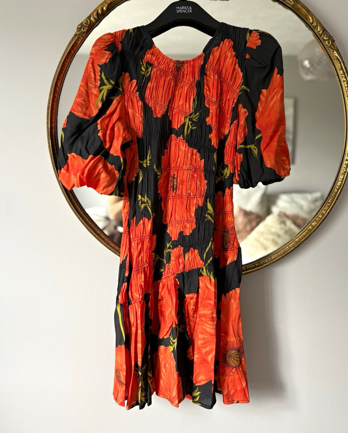 Never Fully Dressed ‘Nara’ floral poppy mini dress black red - size 12