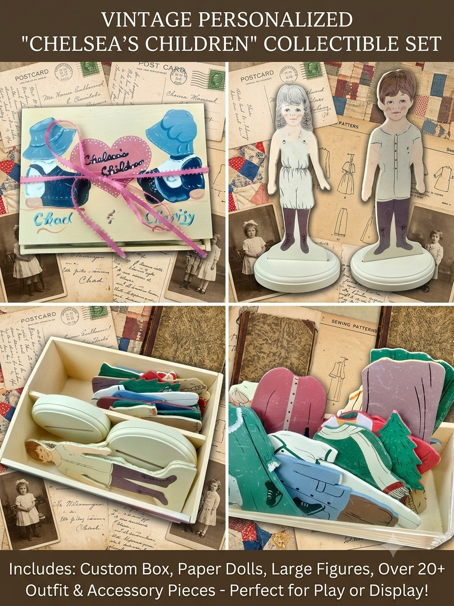 vintage wooden paper dolls 