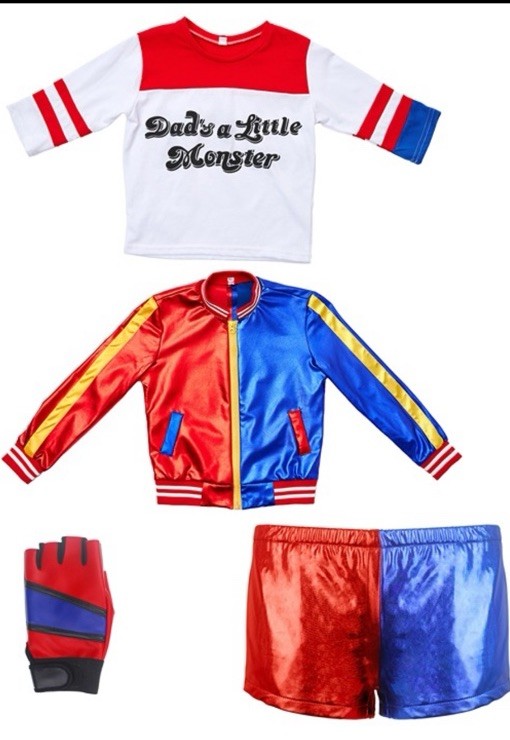 Kid Size 7-8 Y old Kids Harley Quinn Joker Costume Set Halloween Costume Kid Size 7-8 Y old Kids Harley Quinn Joker Costume Set Halloween Costume