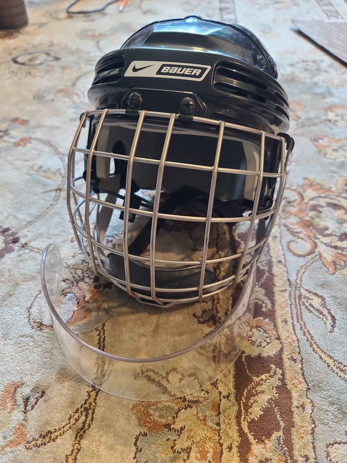 Nike Bauer NBH 3500 Hockey Helmet Black Size Large Adult NHL Fullmask & Visor