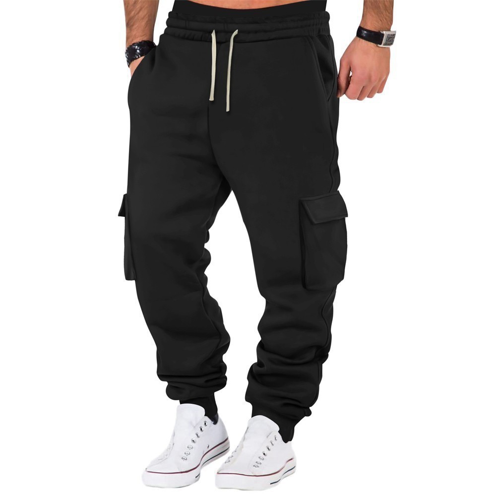 Men\'s Cargo Joggers Casual Athletic Pants with Pockets Drawstring Tapered