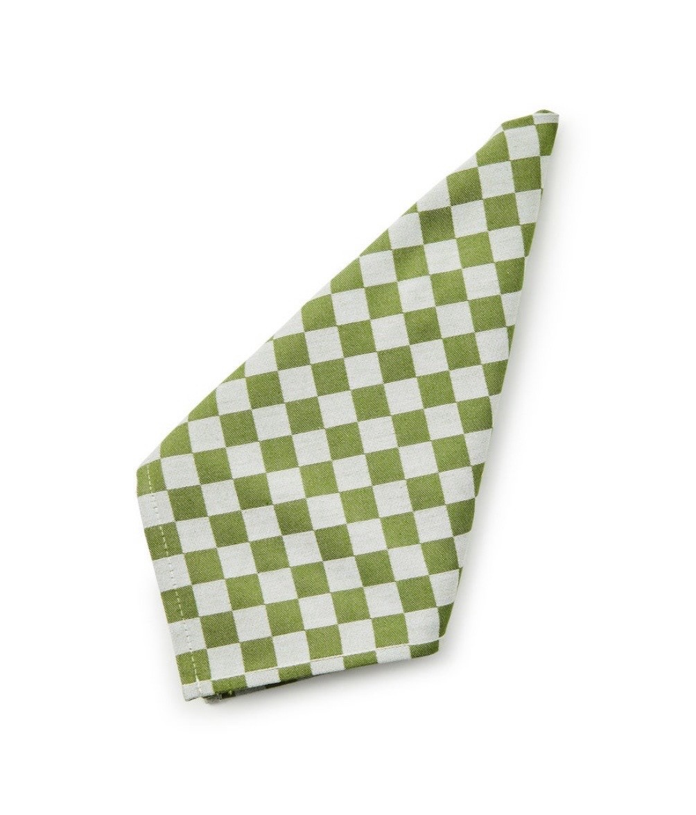 NEW MacKenzie-Childs Green Check Napkins, Set of 4, 100% Cotton, 18.5” Square NEW MacKenzie-Childs Green Check Napkins, Set of 4, 100% Cotton, 18.5” Square