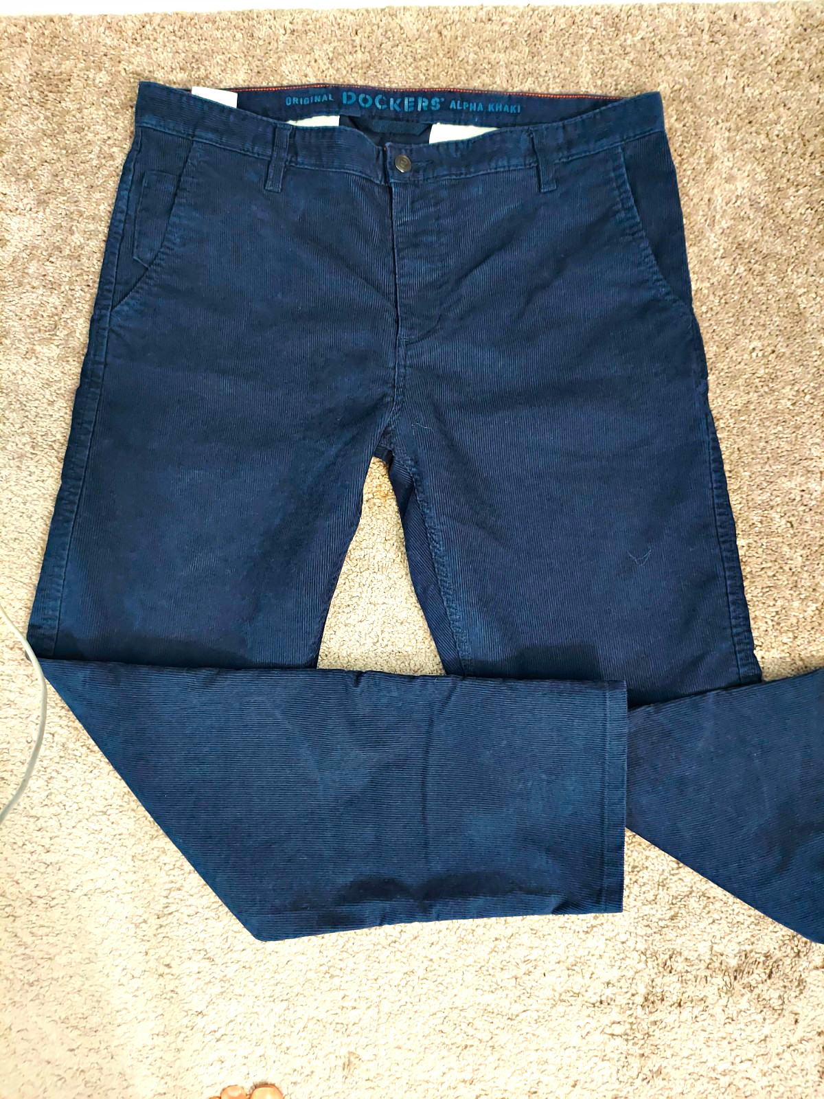 Dockers Men’s Blue Solid Slim Tapered Flat Front Corduroy Chino Pants 34W Dockers Men’s Blue Solid Slim Tapered Flat Front Corduroy Chino Pants 34W