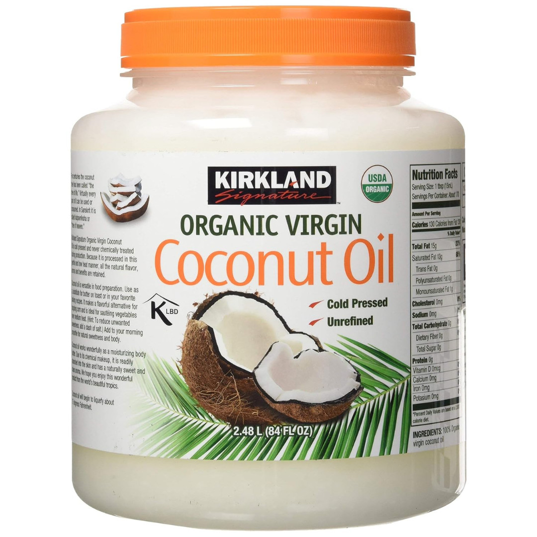 Kirkland Signature Organic Virgin Coconut Oil 84 fl oz Non-GMO Kirkland Signature Organic Virgin Coconut Oil 84 fl oz Non-GMO