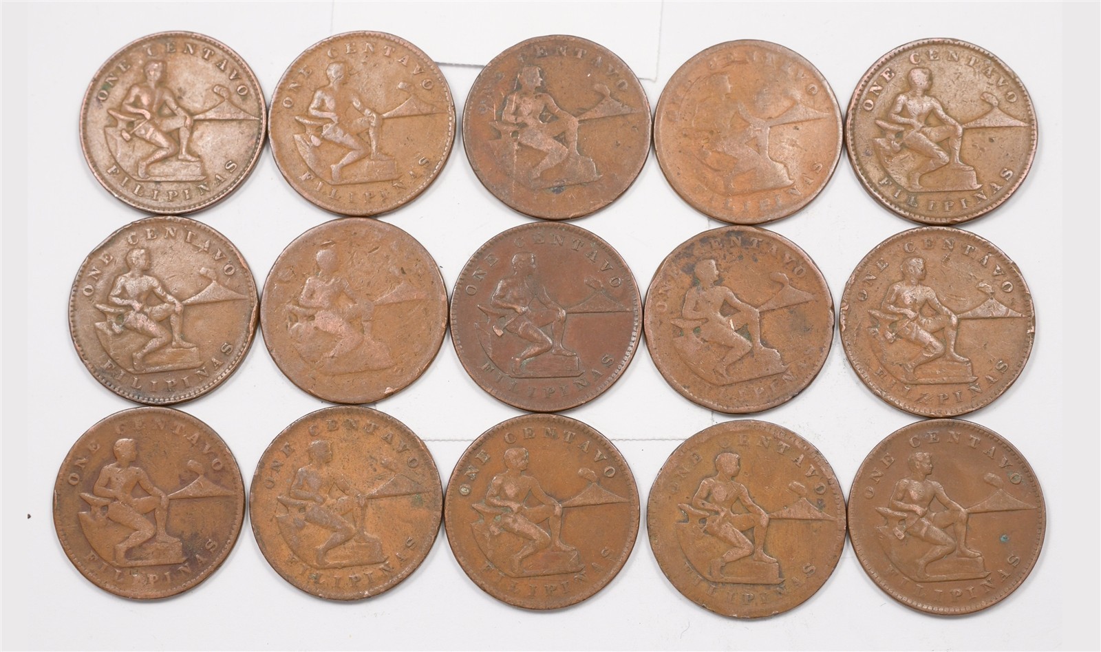 Philippines 1930s-1940s WWII Vintage Centavo Lot of 15, P191822