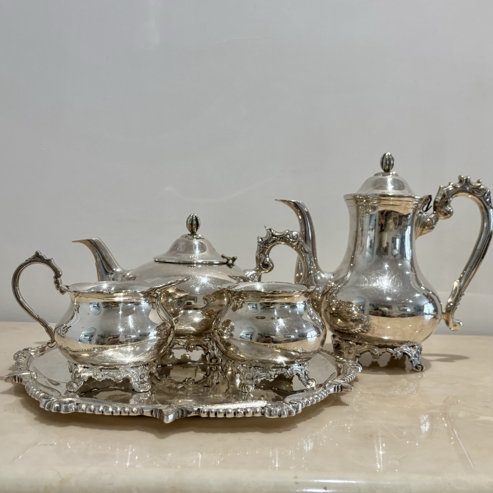 Antique Fenton Brothers Sheffield EPNS A1 Silver Plated Tea & Coffee Set