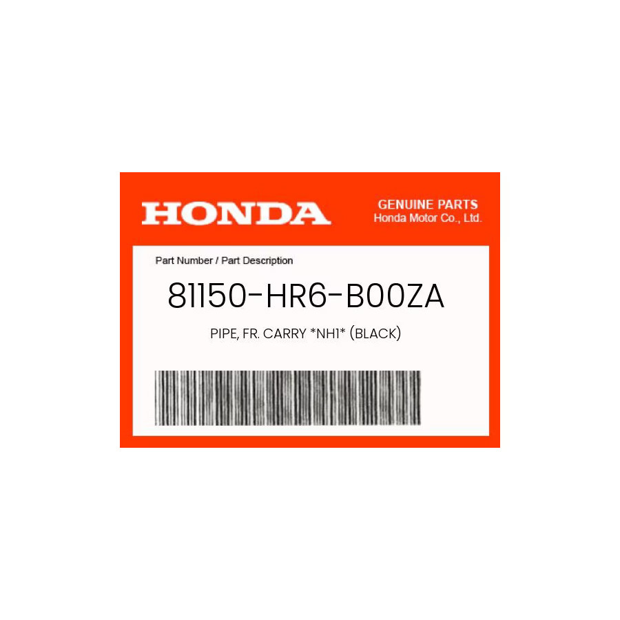 Honda Genuine Pipe, Fr. Carry *Nh1* (Black) - 81150-Hr4-A60Za