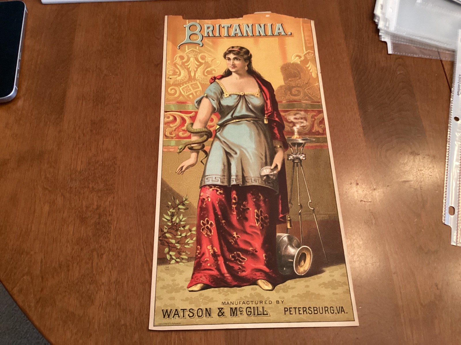 BRITANNIA Caddy Crate Label || Watson and McGill, Antique (TB3) BRITANNIA Caddy Crate Label || Watson and McGill, Antique (TB3)