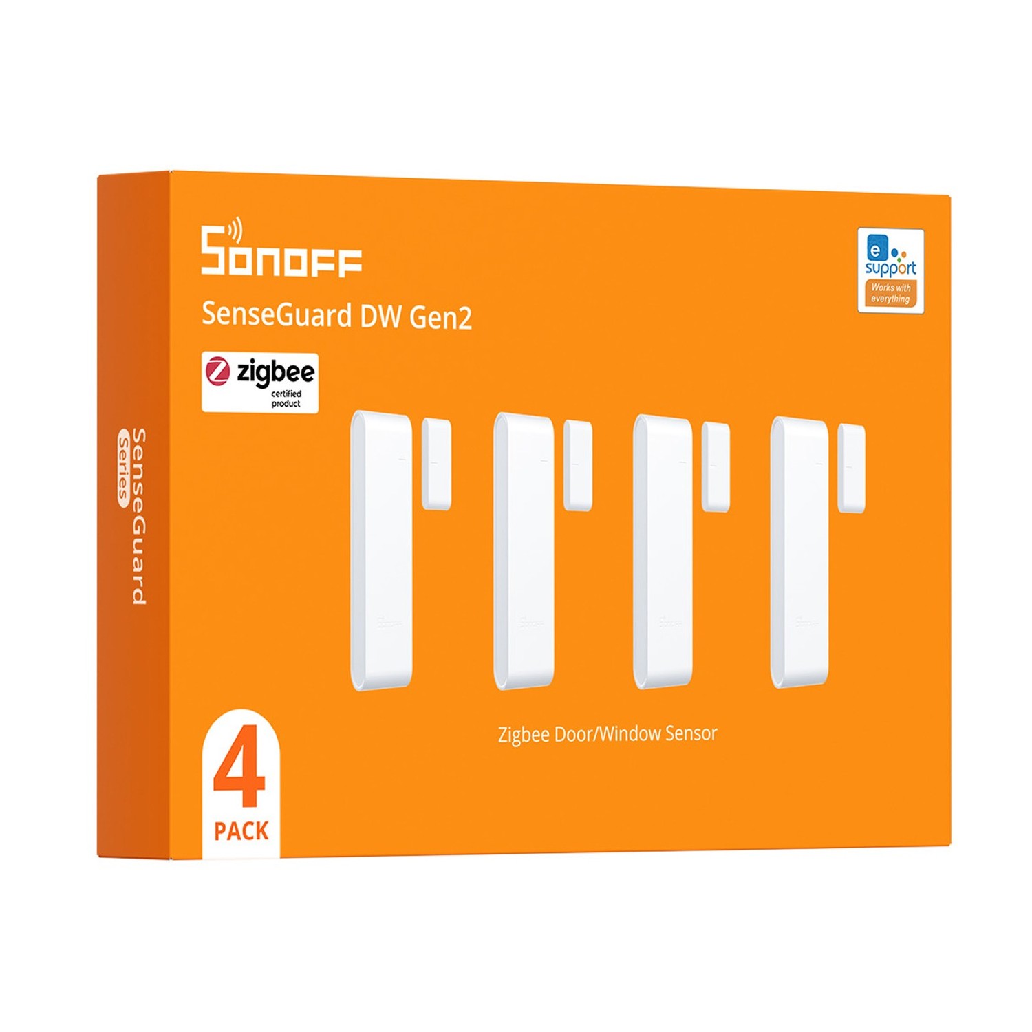 4 Pack SONOFF Zigbee Wireless Door Window Sensor, Home Window Door Contact Alarm