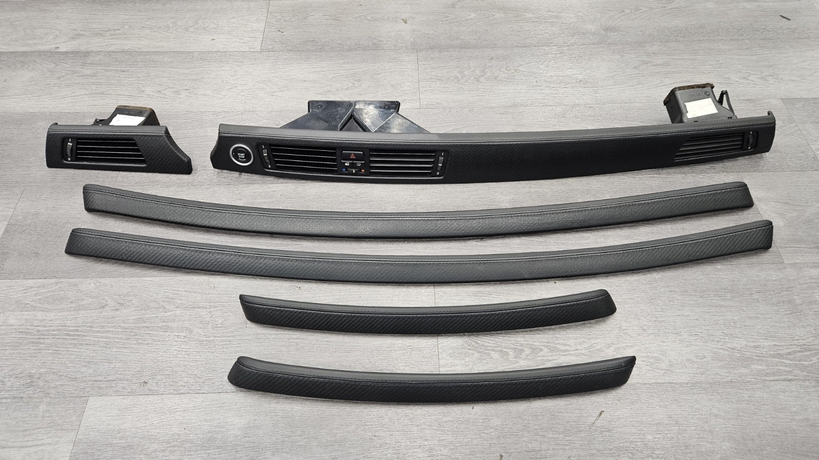 08-13 BMW E92 E93 M3 Carbon Fiber Leather Interior Dash & Door Trim Inserts OEM