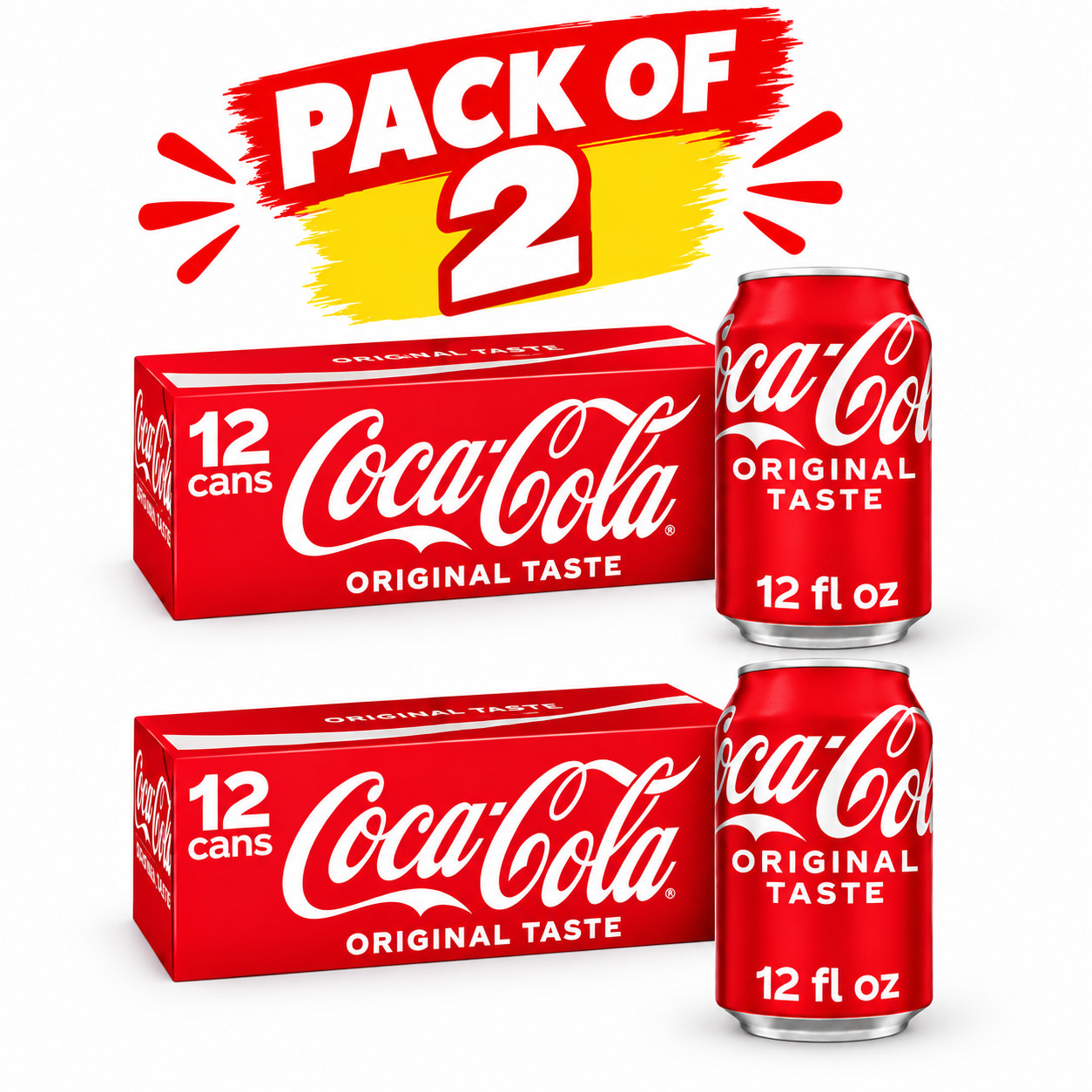 (2 PACK) Coca-Cola Soda Pop Fridge Pack Cans, 12 fl oz, 12 Pack - NEW (2 PACK) Coca-Cola Soda Pop Fridge Pack Cans, 12 fl oz, 12 Pack - NEW