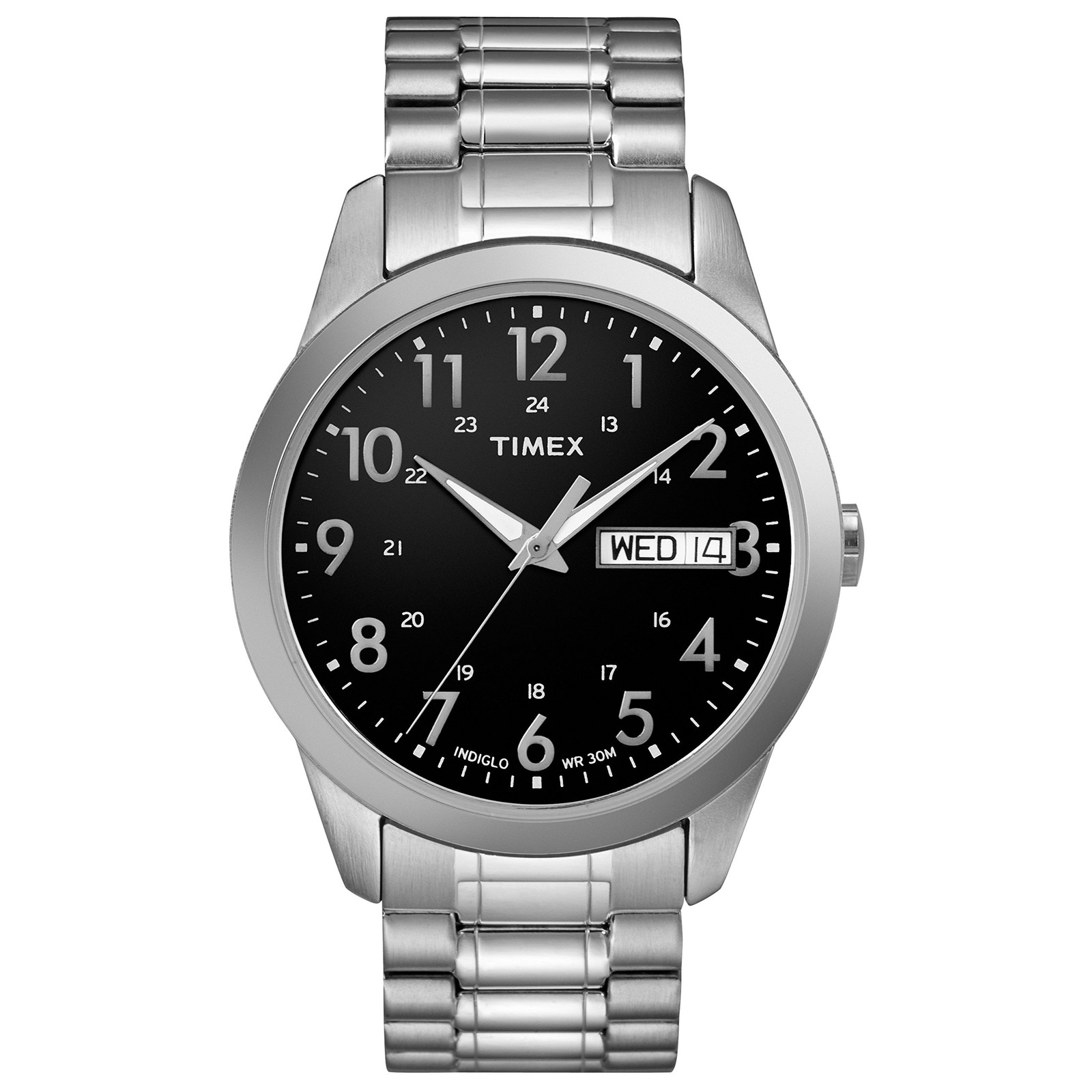Timex Men's T2M932 South Street Sport Stainless Steel Watch Black/Silver-Tone