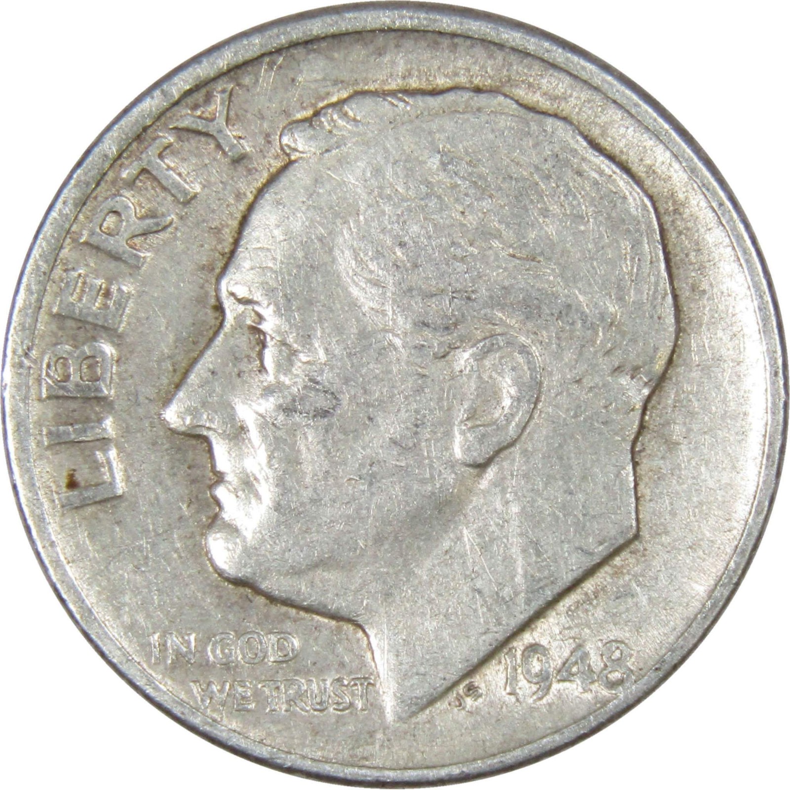 1948 D Roosevelt Silver Dime Circulated 10c Coin Collectible