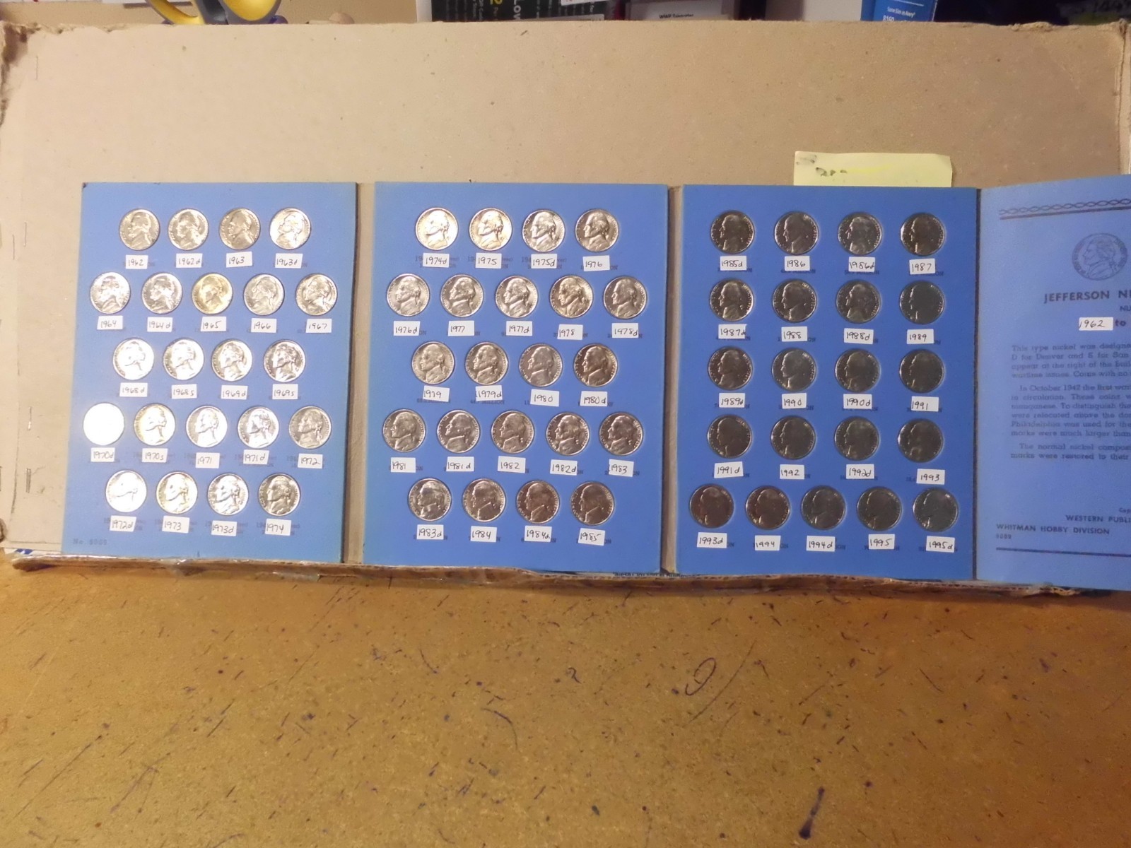 1962-1995 P/D/S JEFFERSON NICKELS COLLECTION COMPLETE -( ALL UNC COINS ) #NGM459
