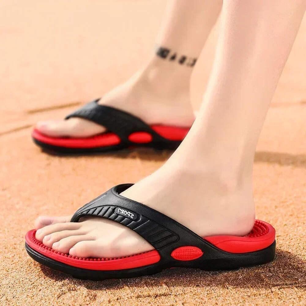 Massage Flip Flops for Men Summer Breathable Beach Shoes Sandals 46 Men Luxury F