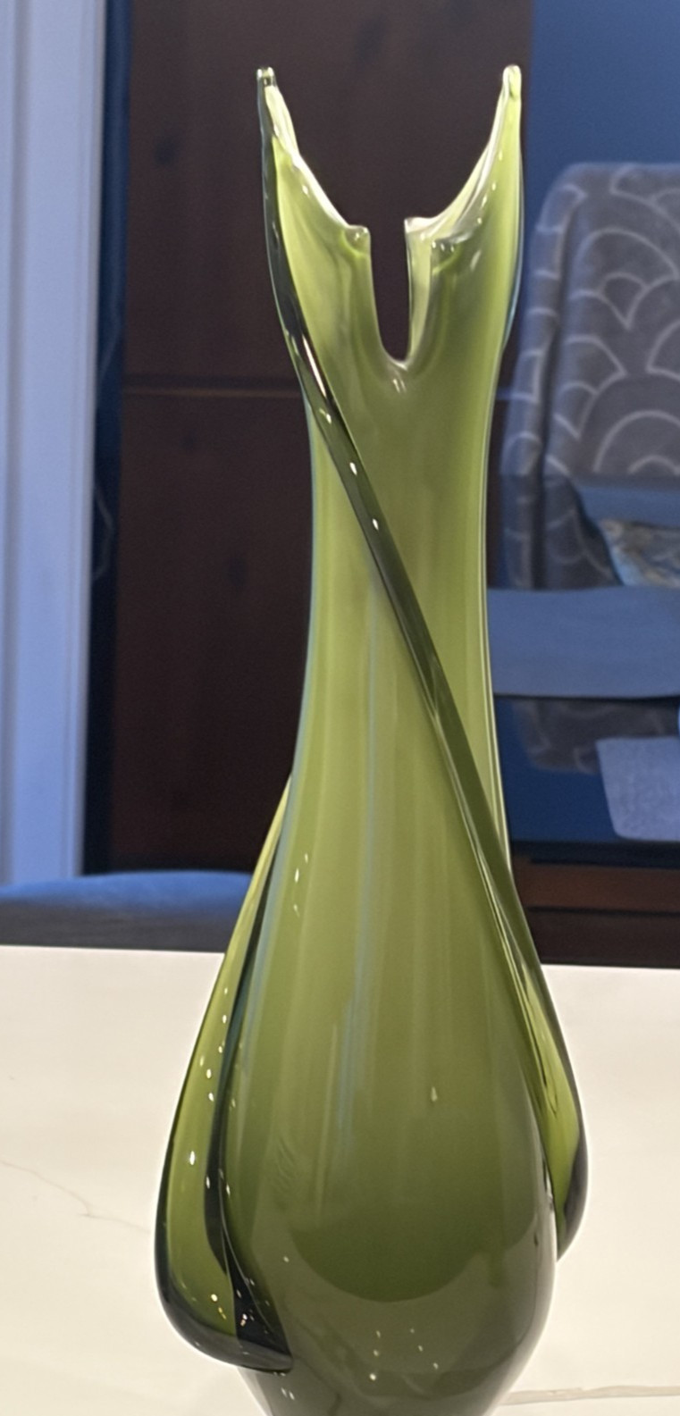 MURANO GREEN DOUBLE CASED ART GLASS attr. CRISTALLERIA BETTI /FRATELLI /EMPOLI