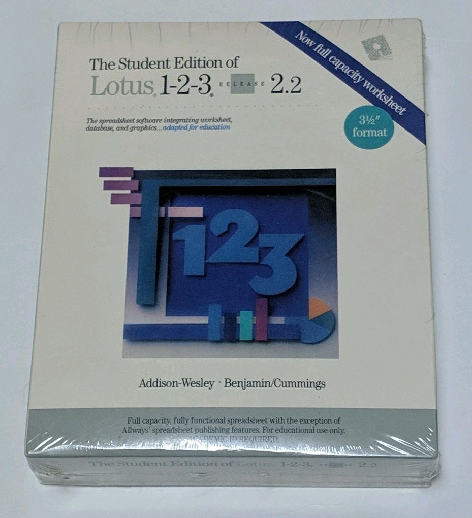 Student Edition Lotus 1-2-3 Release 2.2 Manual/ 3.5 Student Edition Lotus 1-2-3 Release 2.2 Manual/ 3.5