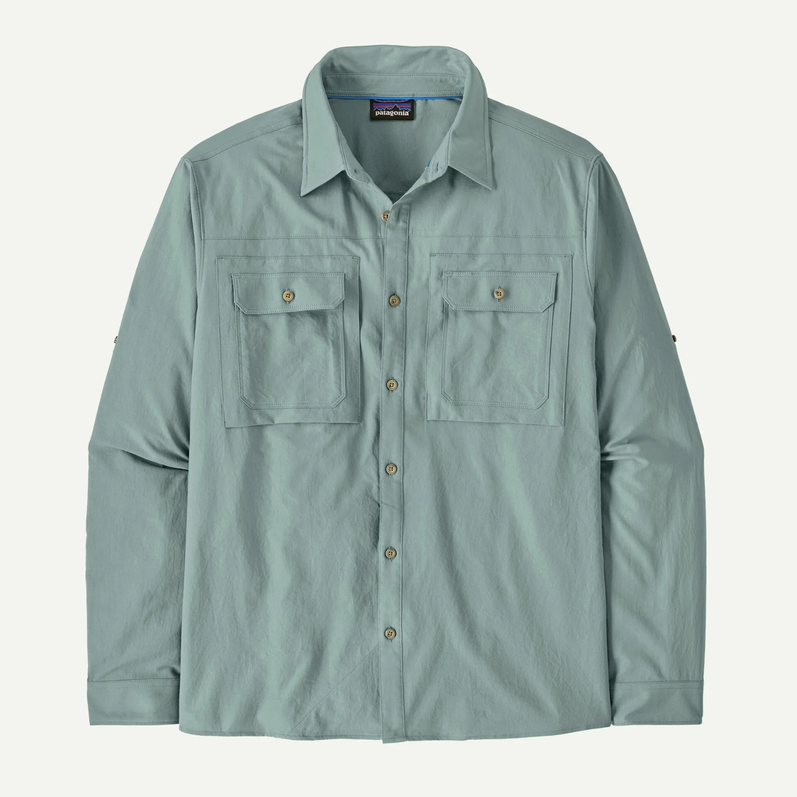 Patagonia Men\'s Long-Sleeved Self-Guided Sun Shirt XL Blue Sage