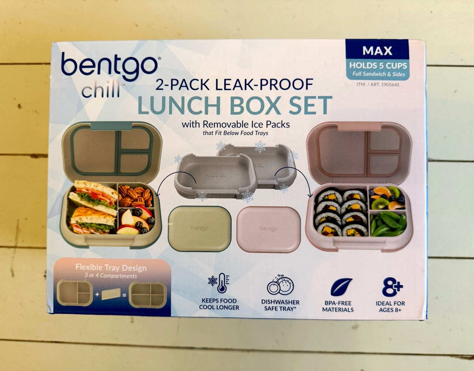 Bentgo Chill 2-Pack Leakproof Lunch Box Set w/ Removable Ice Packs- New in box