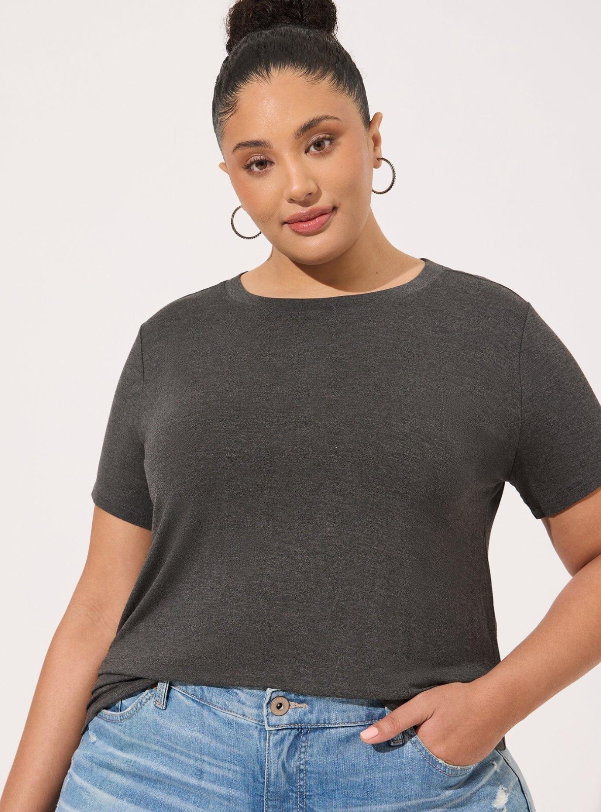 Torrid Plus 2X Perfect Tee Super Soft Short Sleeve Crew Neck Charcoal Grey NWT