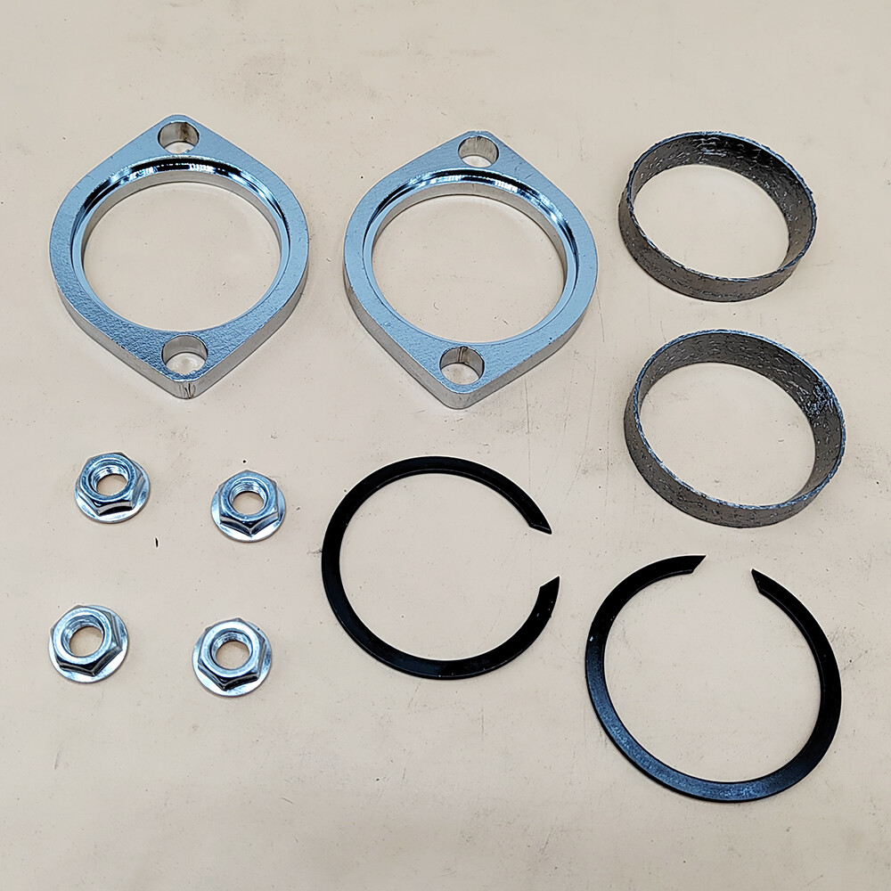 Exhaust Flange Install Kit Pair Flanges Gaskets Nuts Washers Fit Harley Big Twin Exhaust Flange Install Kit Pair Flanges Gaskets Nuts Washers Fit Harley Big Twin
