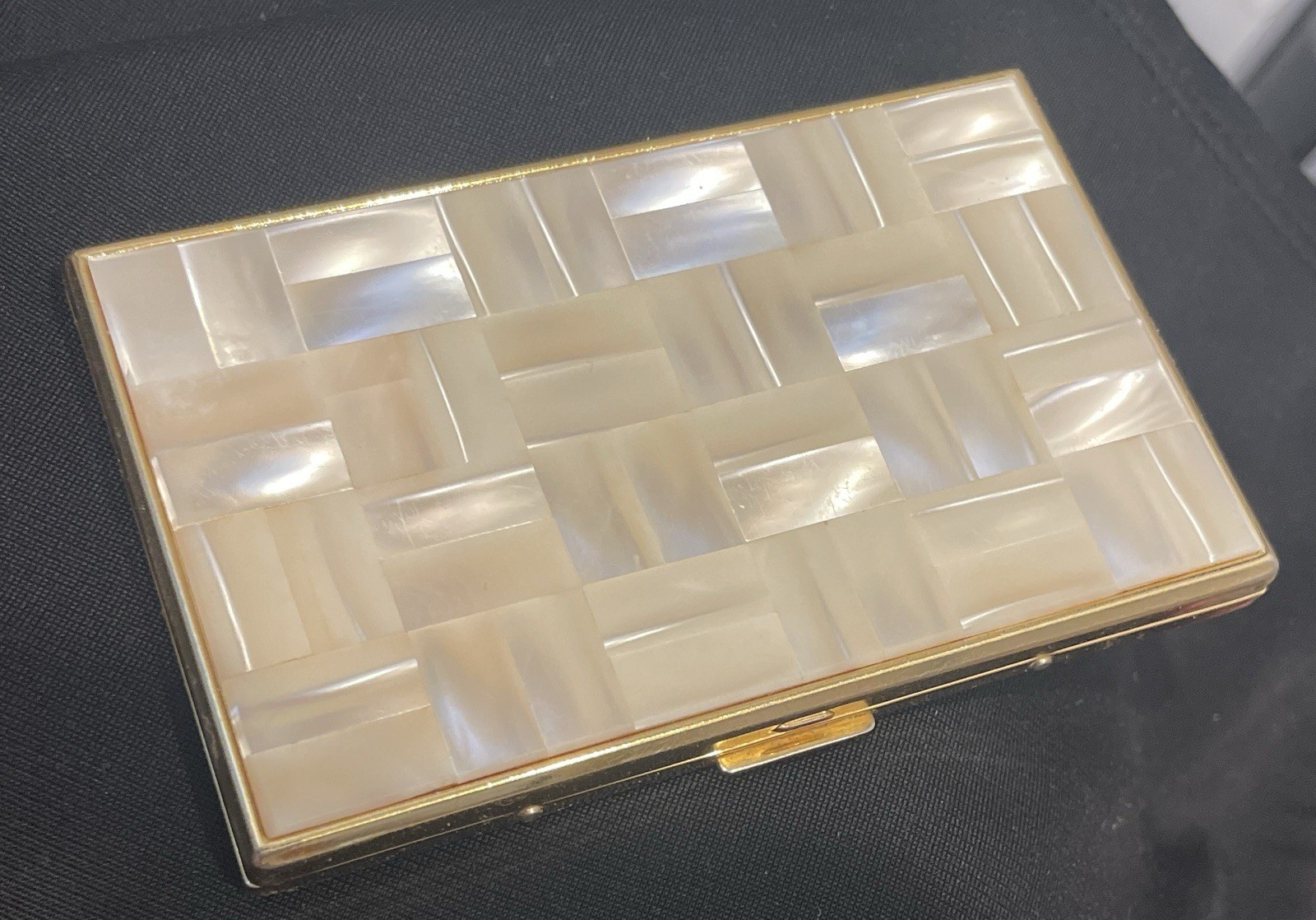 Vintage Colibri Cigarette Case Goldtone Mother Of Pearl ‘Rare Hard To Find Item’