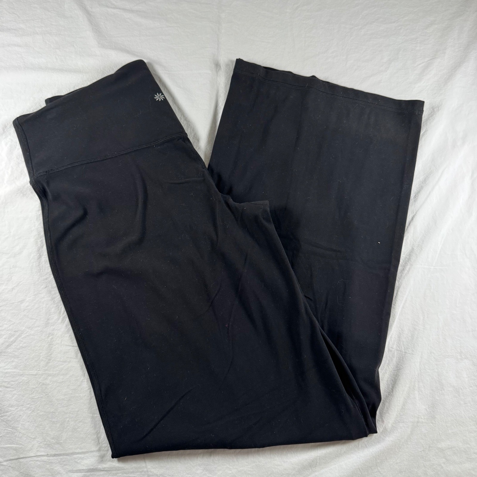Athleta Women\'s Size Large TALL Black Elation Wide Leg Pant High Rise Yoga Athleta Women\'s Size Large TALL Black Elation Wide Leg Pant High Rise Yoga