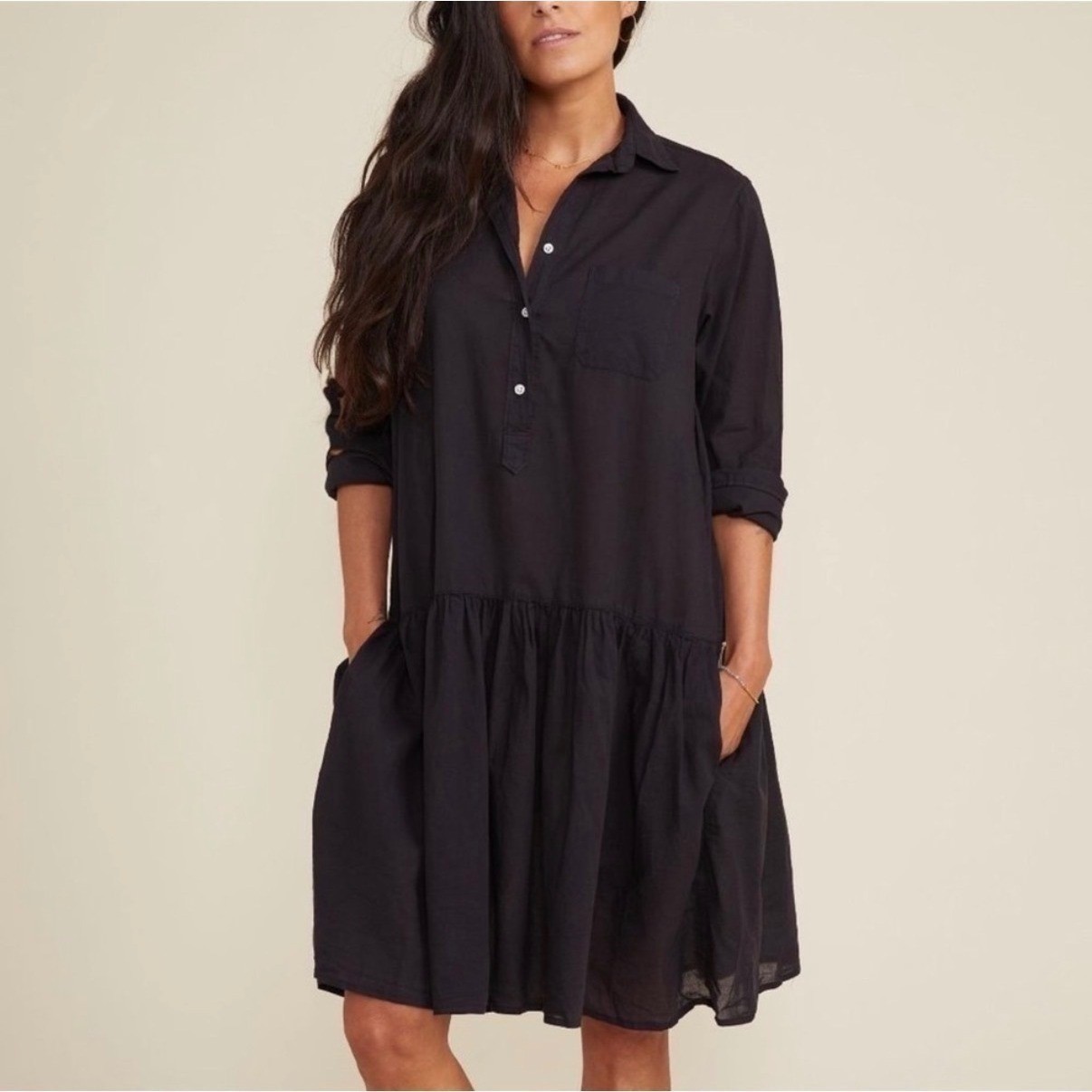 Grayson Frank & Eileen Oversized Cotton Dress XS Minimalist Neutral Elevated