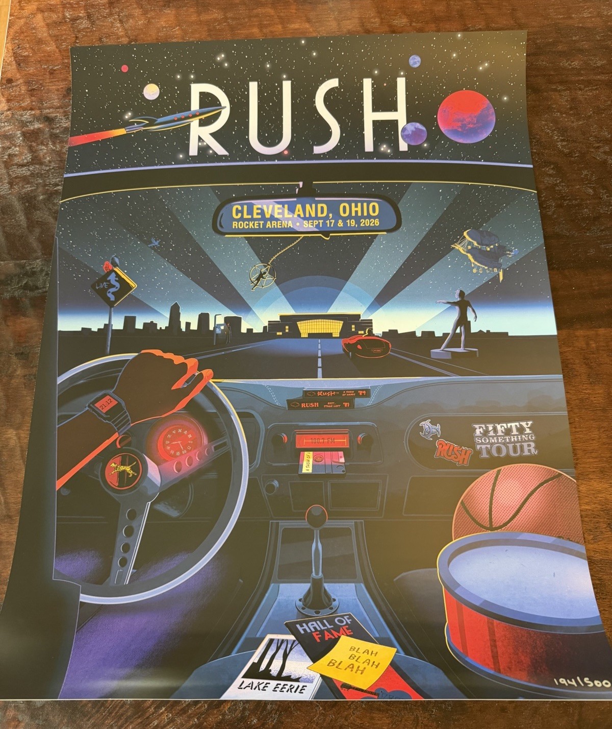 Rush 50 Something Cleveland Sept. 17th Collectible Poster  - New