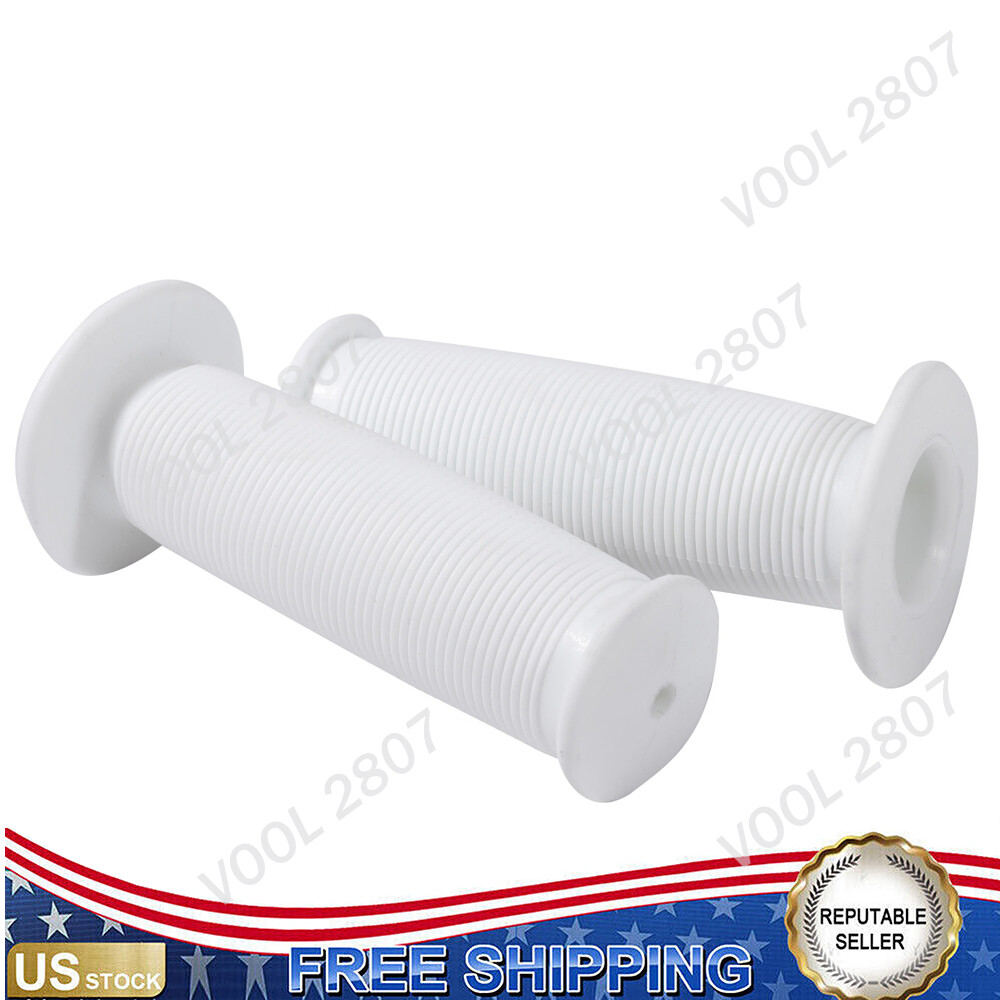 Pair Bike Scooter Grip Bicycle Anti-Slip Soft Rubber Handlebar Grip White Pair Bike Scooter Grip Bicycle Anti-Slip Soft Rubber Handlebar Grip White