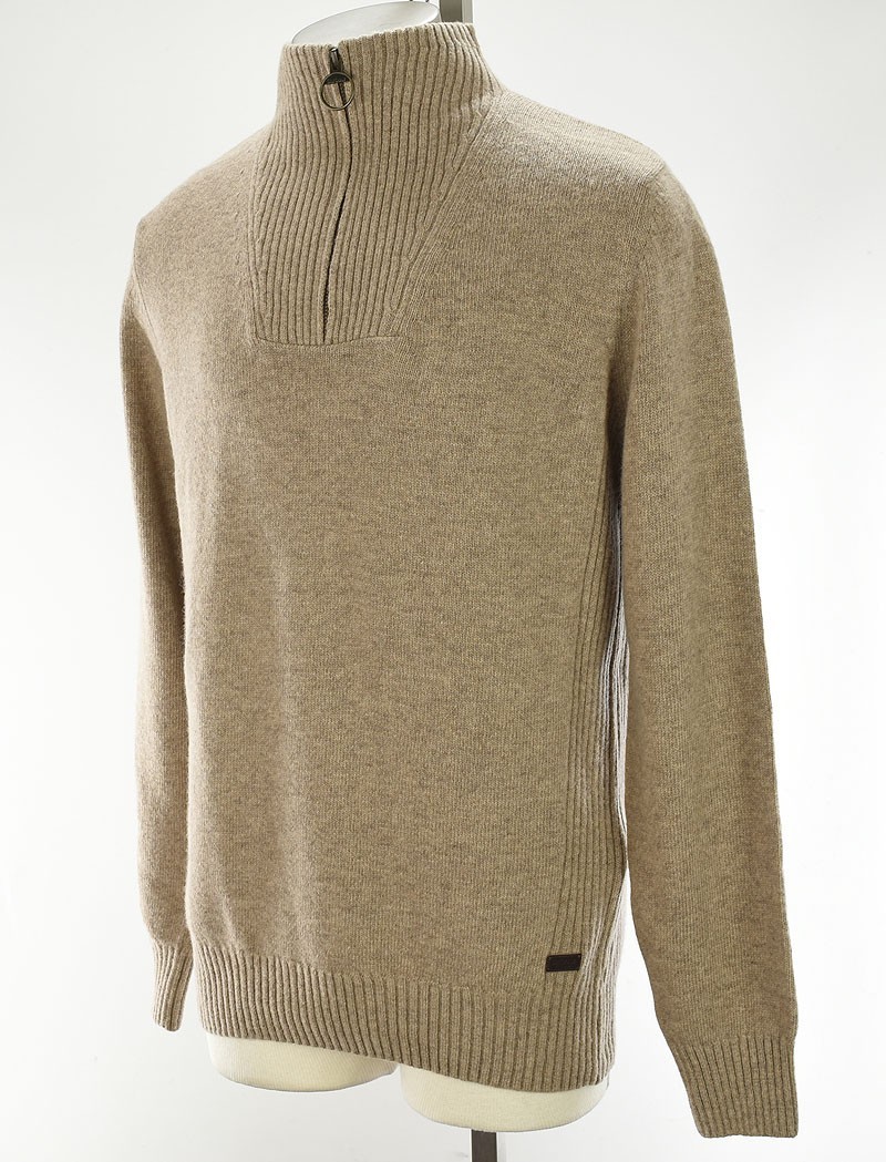BARBOUR Stone NELSON Essential 1/2 Zip Wool Pullover Sweater MEDIUM NWT BARBOUR Stone NELSON Essential 1/2 Zip Wool Pullover Sweater MEDIUM NWT