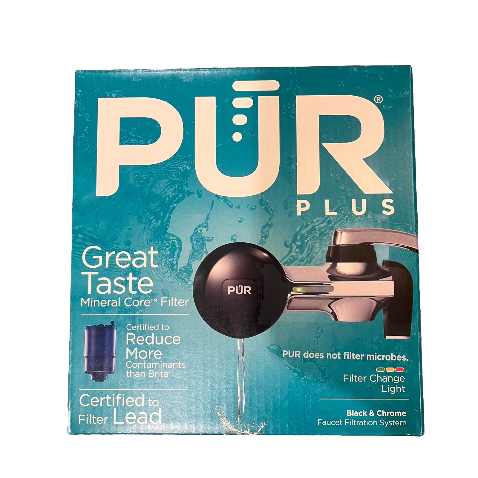 PUR PLUS Faucet Filtration System Black & Chrome PFM200B (NEW) PUR PLUS Faucet Filtration System Black & Chrome PFM200B (NEW)