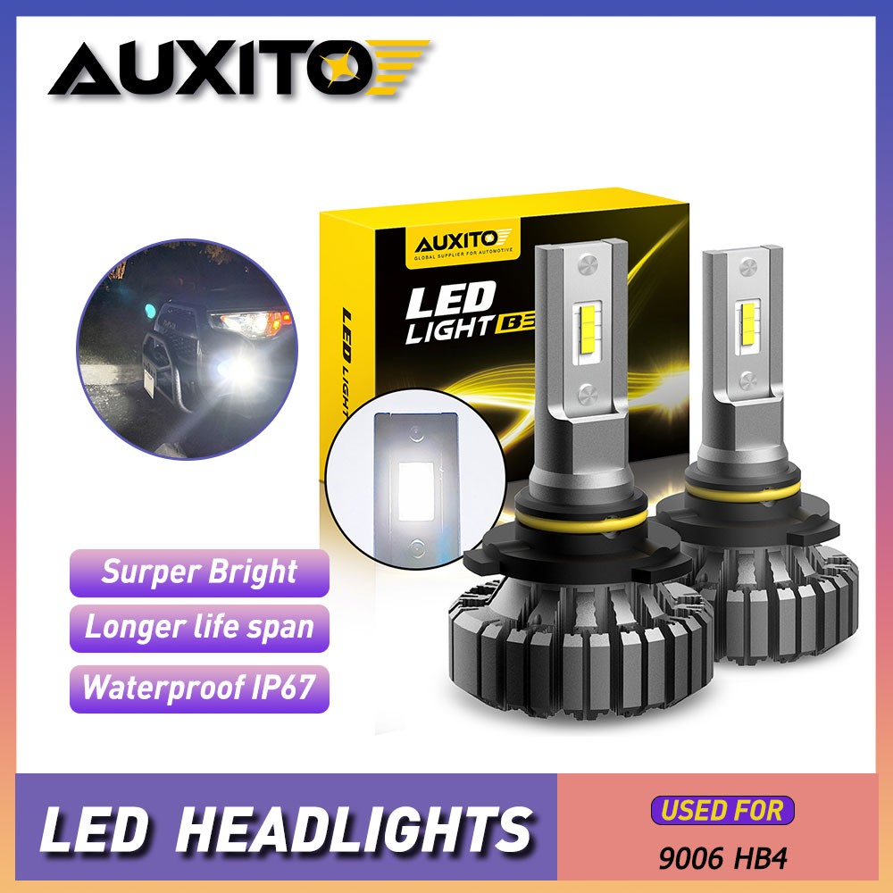 AUXITO Pair B3 High Low Beam 9006 LED Headlight 40000LM Super Bright White 6500K