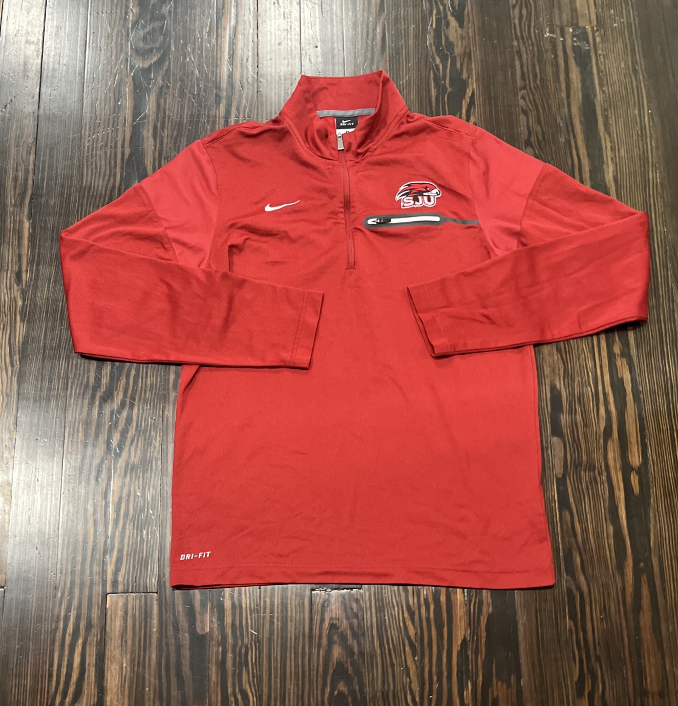 Nike Saint Joseph University 1/4 Zip Pullover Men’s Small Red Polyester Nike Saint Joseph University 1/4 Zip Pullover Men’s Small Red Polyester