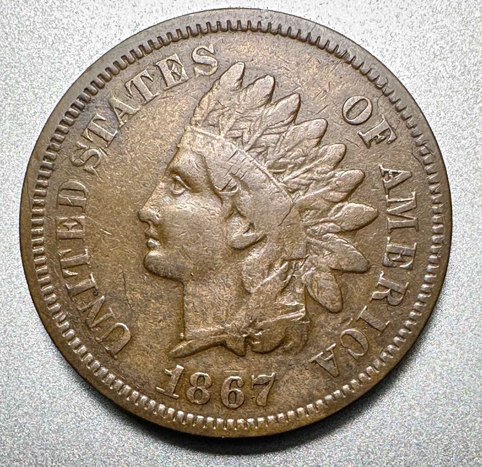 1867  INDIAN CENT  FINE  KEY DATE  #2950