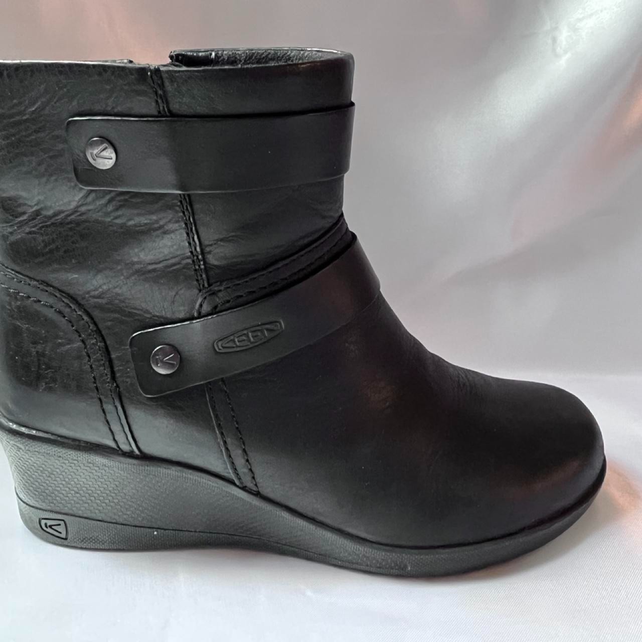 Women\'s KEEN Kate Black Leather Wedge Boots