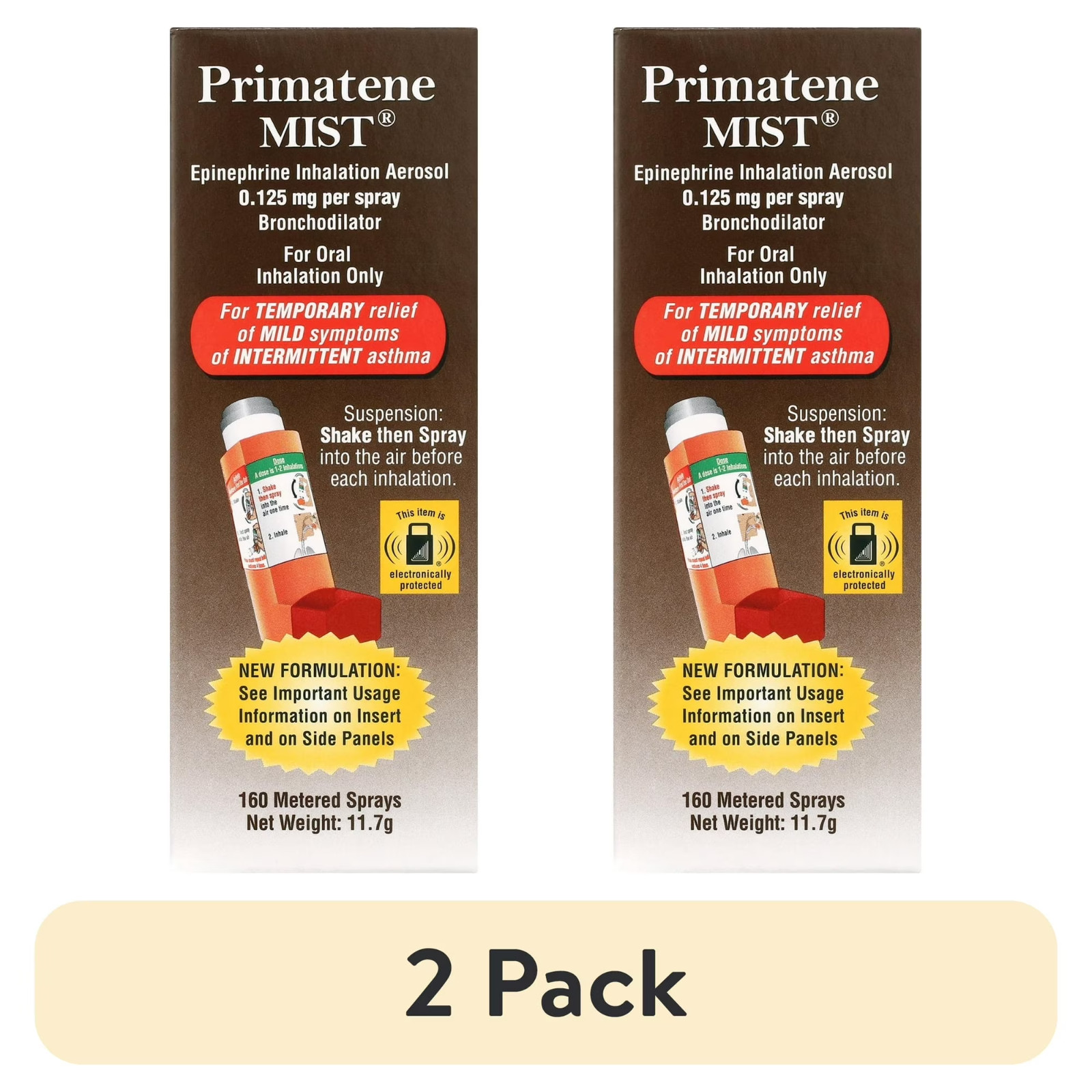 (2 pack) Primatene MIST Epinephrine Oral Inhalation Aerosol (2 pack) Primatene MIST Epinephrine Oral Inhalation Aerosol