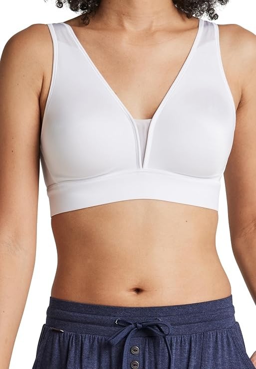 Jockey Women\'s Forever Fit V-Neck Unlined Bra White Size:S NWT Jockey Women\'s Forever Fit V-Neck Unlined Bra White Size:S NWT