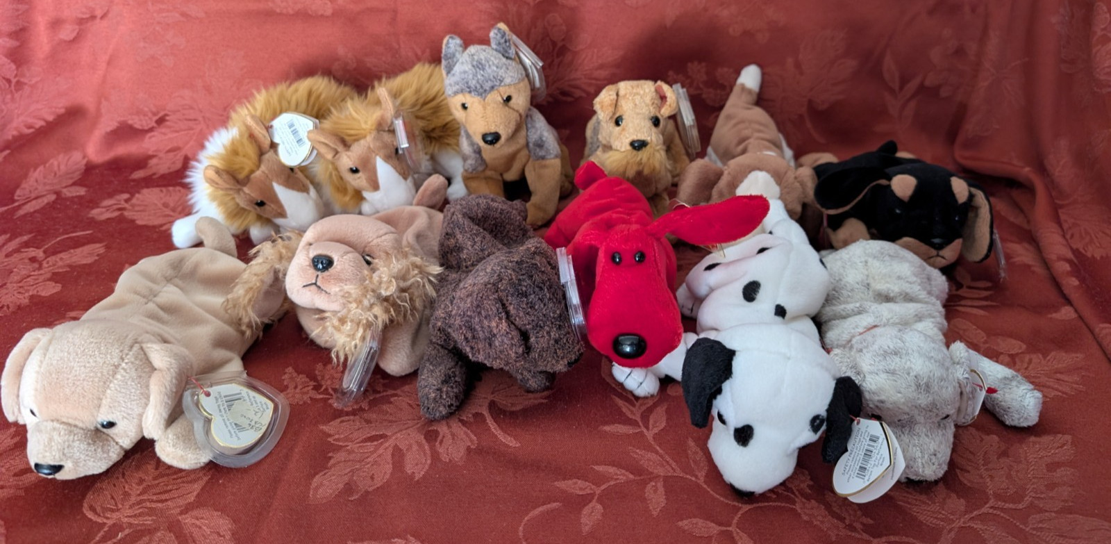 Vintage Ty Beanie Babies Dogs Lot of 12 Retired  Puppies  NEW w/tags