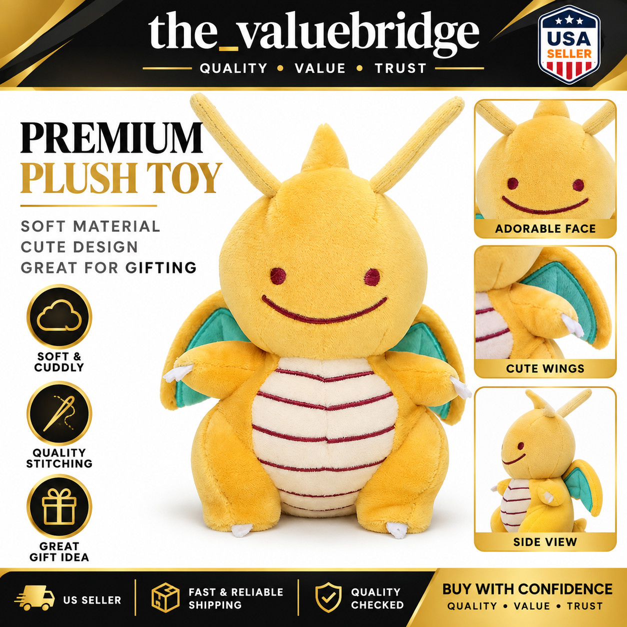 Ditto Cosplay Dragonite Plush Toy Pokemon Soft Stuffed Collectible Gift