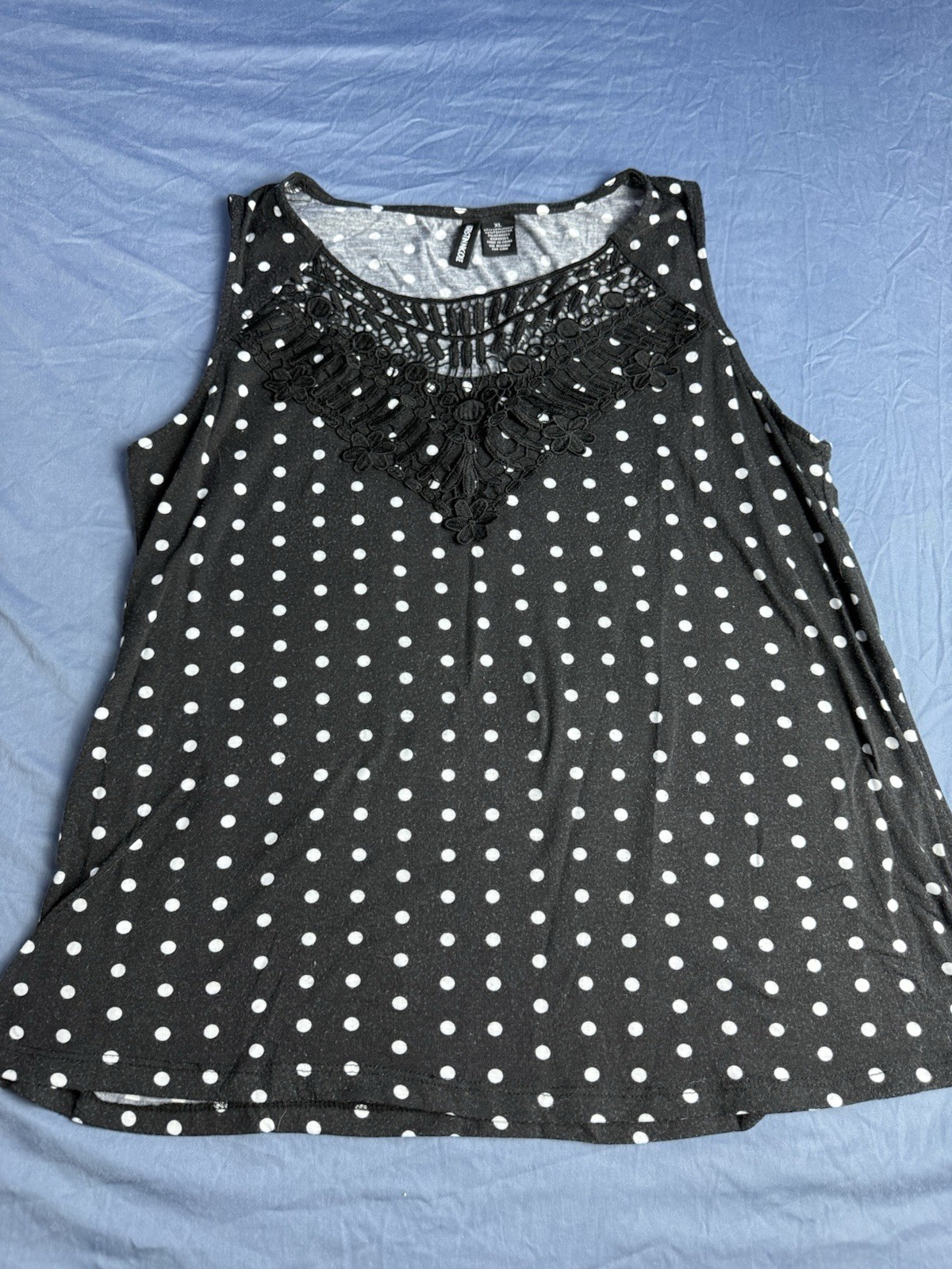Kristin Nicole Blouse Tank, Women’s Black White Polka Dot tank top size X-Large Kristin Nicole Blouse Tank, Women’s Black White Polka Dot tank top size X-Large