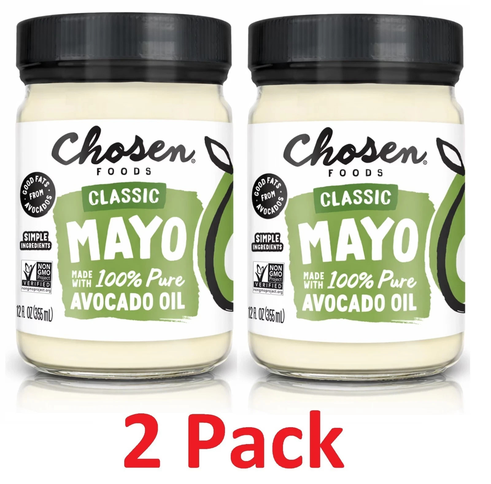 Chosen Foods 100% Pure Avocado Oil-Based Classic Mayonaise 12 Oz Jar each-2 Pack Chosen Foods 100% Pure Avocado Oil-Based Classic Mayonaise 12 Oz Jar each-2 Pack
