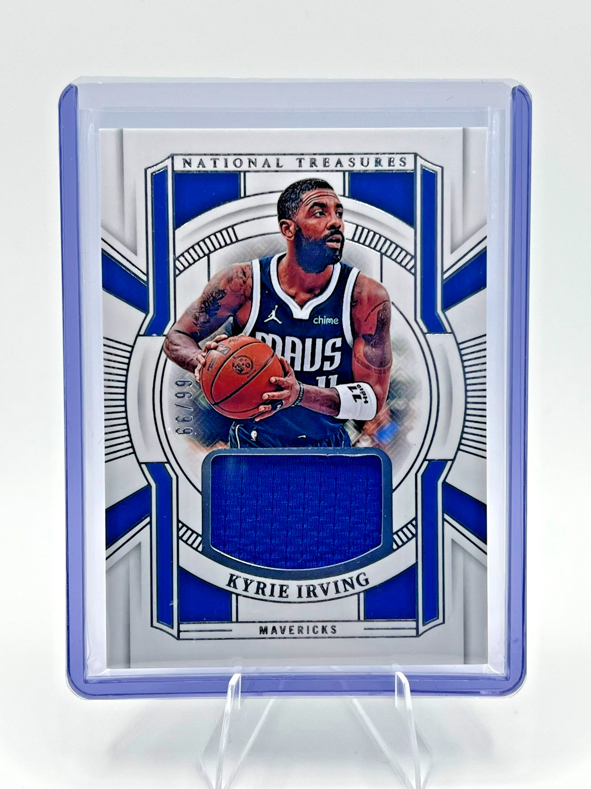 2024 Panini National Treasures Kyrie Irving #PATCH /99 Game Worn Jersey - Rare