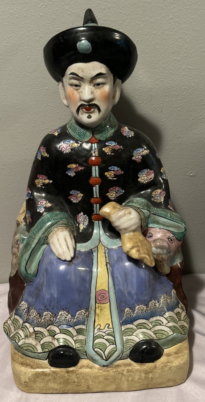 Vintage Japanese Ceramic Statue hollow Large 18” Tall 3D Vintage Japanese Ceramic Statue hollow Large 18” Tall 3D