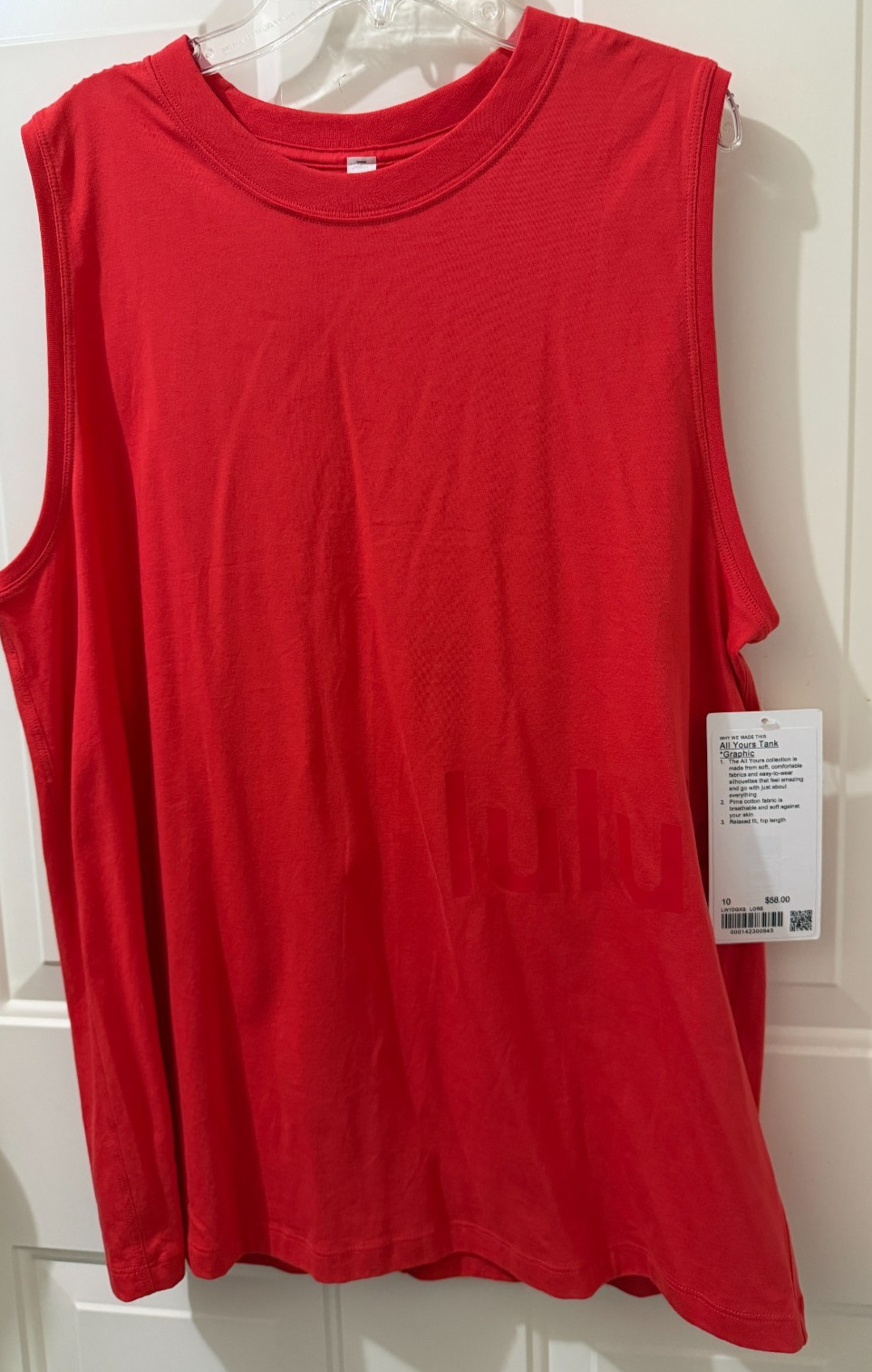 NWT Lululemon All Yours Tank Red Size 10 womens *graphic NWT Lululemon All Yours Tank Red Size 10 womens *graphic